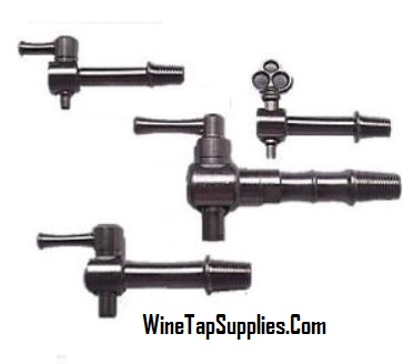 Small spigot metal taps for oak barrels kegs and casks