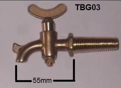 Small brass tap for winde dispensing