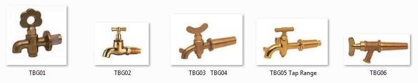 Tapered brass taps for wooden barrels