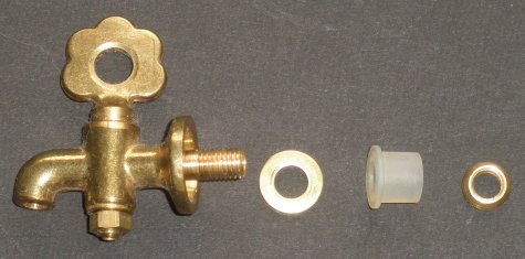Small brass tap for glass jar