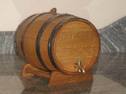 Wooden keg with brass spout