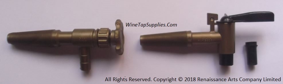 plastic tapered spouts and spigot for wooden barrels and casks